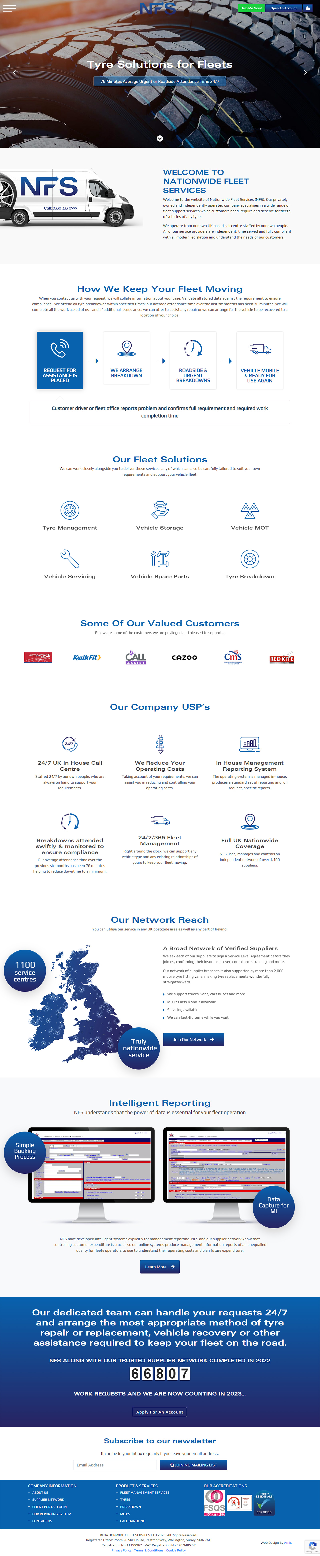 Nationwide Fleet Services Website Screenshots